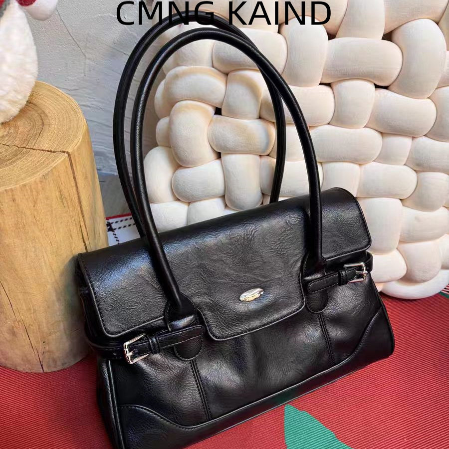 CMNG KAIND Genuine Leather Niche Tote Bag for Women 2025 New Arrival Luxury Large Capacity Commuter Shoulder Bag - Thumbnail 5