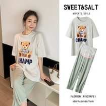 2022 Summer Gestational Woman Dress Loose T-Shirt Foreign Air Suit Summer Short Sleeve Blouses Casual Women Out Fashion Two Sets