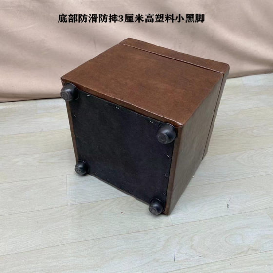 新款KTV油蜡皮储物凳换鞋凳方凳单人化妆沙发凳矮凳脚凳实木收纳