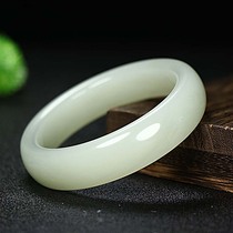 Natural Xinjiang Hetian jade bracelet female jade bracelet goat jade bracelet green and white jade bracelet female jade bracelet with certificate