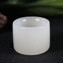Natural Hetian Jade finger Kunlun white jade ring jade ring birthday gift certificate