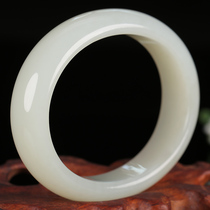 Hotan Jade White Jade Concubine Bracelet Womens Oval Bracelet Natural Suet Jade Flat Bracelet Jade