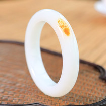 Xinjiang Hetian jade bracelet natural jade bracelet Hetian Jade mutton White Jade seed hand decoration Lady bracelet
