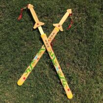 Childrens toy sword weapon for childrens martial arts to play the male wooden knife weapon bamboo green simulation