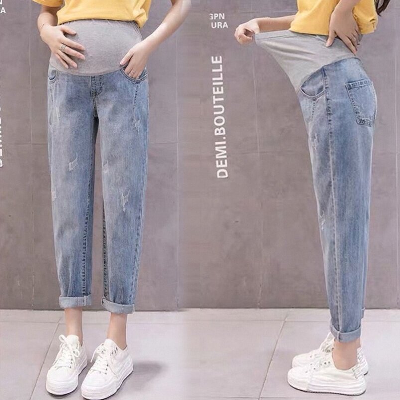 Pregnant Woman Jeans 2020 New Autumn Winter Clothing 90% Thin Pants Spring Autumn Outwear Fashion Loose Long Pants Trust