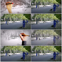 Stencil Hand-painted Sketching of Turned Field Hand Drawing Effect Photo Text Picture picture sheet Header Ae Template