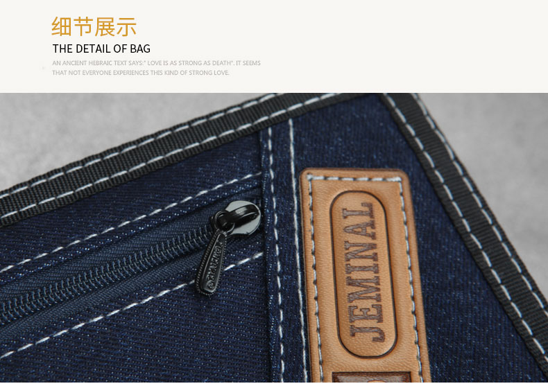 Jamie Road Denim của Nam Giới Ví Ngắn Sinh Viên Ba Dây Kéo Thay Đổi Vị Trí Lái Xe Giấy Phép Ví Có Thể Treo Key bóp lv