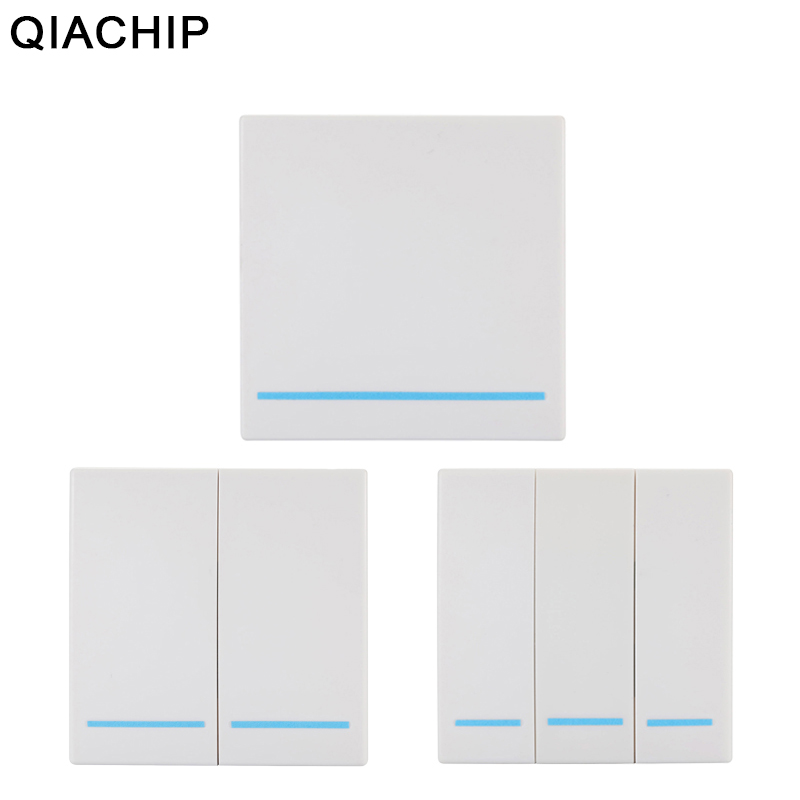 86 type freely affixed wiring-free panel through the wall lamp smart home remote control switch 433MHz transmitter