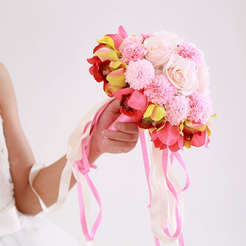 Корейская невеста Букет Свадебная роза в европейском стиле цветочный букет симуляция цветочный мяч Фотография