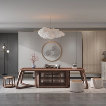 New Chinese Zen Serve Tea table and chairs Composition Gongfu Tea table Solid Wood Bubble Tea Table Modern Minimalist Office Furniture Custom