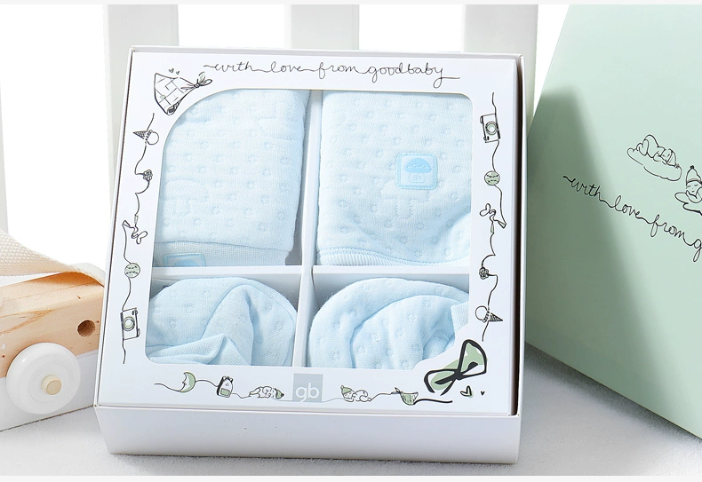Chúc bé trai mùa thu đông 2018 phụ kiện cho bé sơ sinh hộp yếm tay và hộp quà tặng cho bé sơ sinh 0-3 tháng đồ em bé sơ sinh
