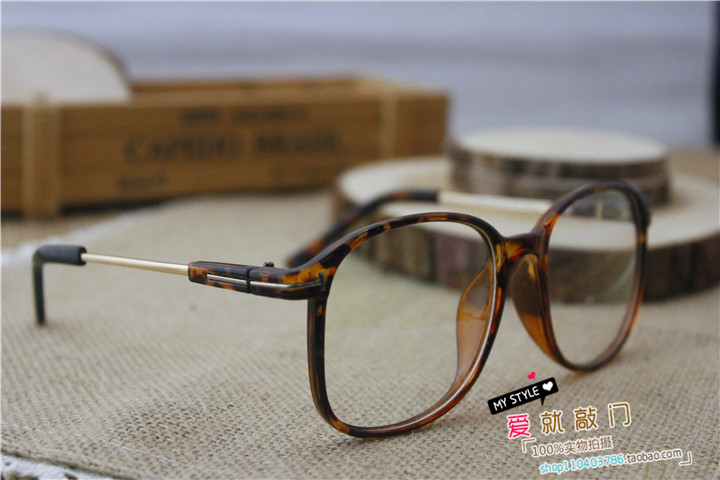 Xu hướng Harajuku cá tính kiểu dáng đẹp vòng retro cổ điển hộp lớn kim loại trong suốt khung kính phẳng khung nữ triều