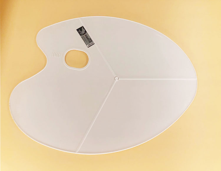 Rainbow shadow HB-605 partition art palette large plastic ellipse three-line palette for art students