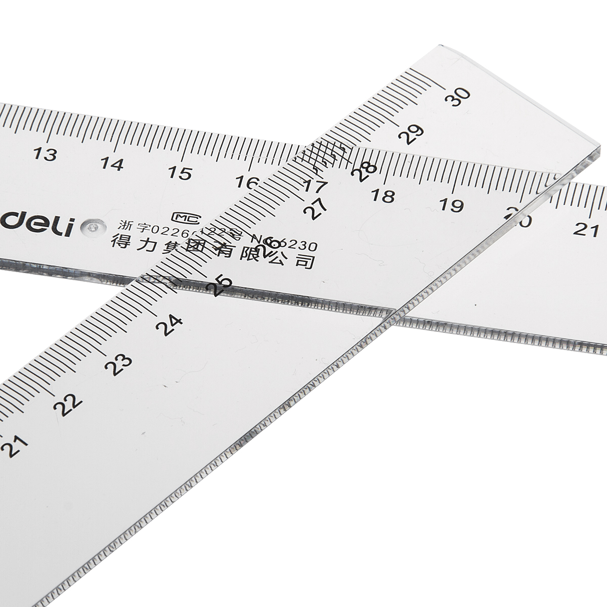 Deli 30cm cm plastic ruler 6230 Drawing drawing tool Student transparent stationery ruler
