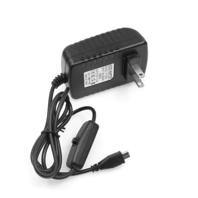 Suitable for Raspberry Pi 3B/3B+ Power Adapter Charger Fire Bull 5V 2.5A 3A Micro USB with Switch