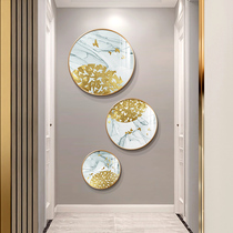 Porch decorative painting simple modern corridor end hanging painting round 2021 New light luxury meaning good entrance wall painting