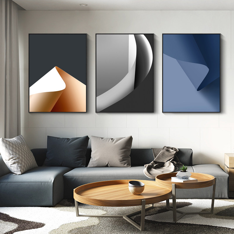 Living-room decoration painting sofa behind the background wall frescoes abstract painting modern minimalist wall painting Living room hanging painting atmosphere
