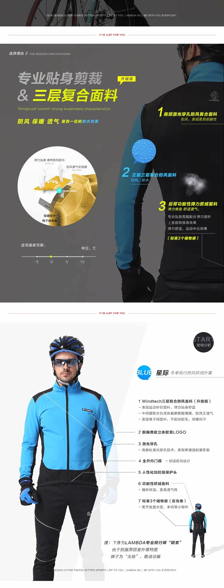 Tenue de cyclisme homme LAMBDA - Ref 2216465 Image 9