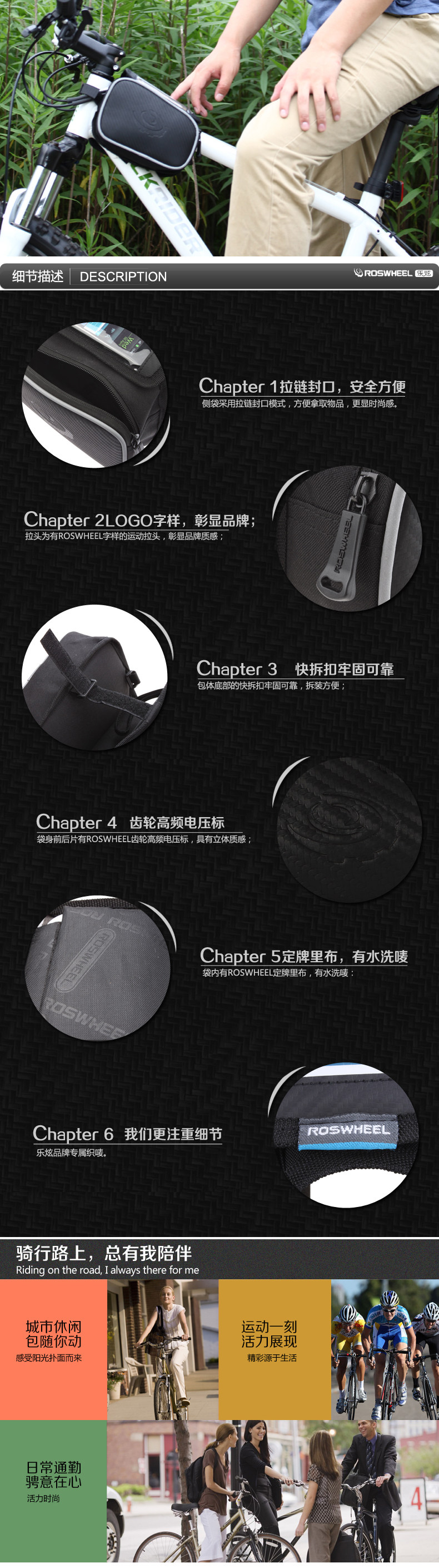 Sacoche pour vélo ROSWHEEL - Ref 2212635 Image 12