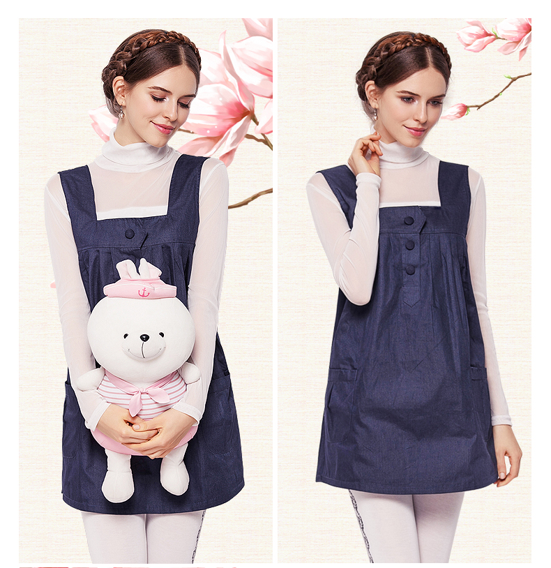 Phụ nữ mang thai phóng xạ phù hợp với quần áo cỡ lớn bằng kim loại áo vest bằng vải mang thai mùa mới quần áo sợi bạc chống bức xạ cho phụ nữ mang thai