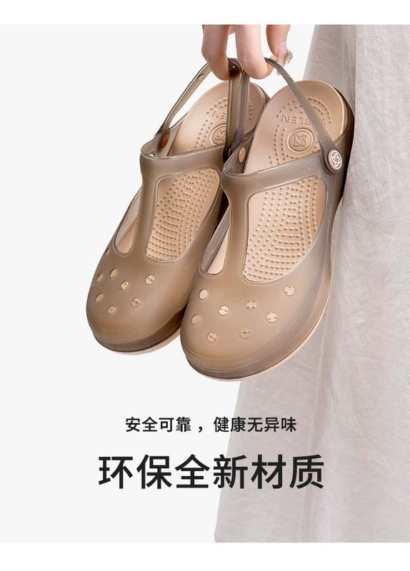 VEBLEN Croc Giày Nữ 2024 Mới Dép Mùa Hè Giày Đi Biển Chống Trơn Trượt Thạch Đế Mềm Xăng Đan Nữ Mặc Ngoài dép quai hậu nữ hot