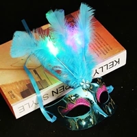 Светящаяся маска перья [синий]