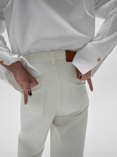 Edition Red Label 2025 Spring New White Straight Cotton Jeans Ebe1Jen029