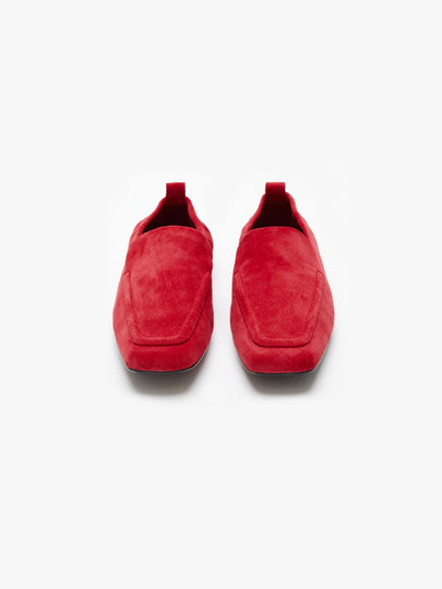 Edition Loafers Women's Winter New Retro Square Toe Cowhide Suede Flats Shoes Ebd4Shs011