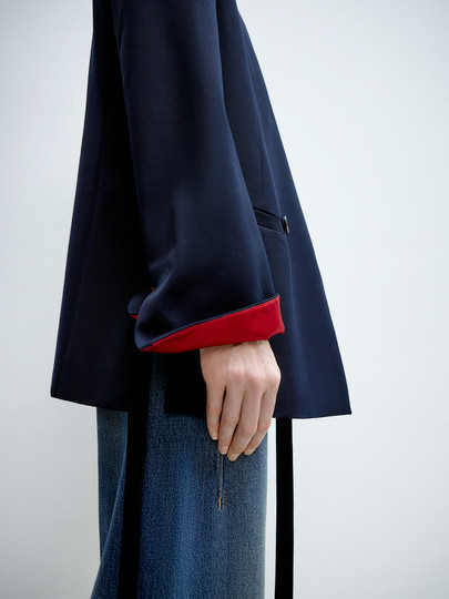 Edition suit jacket women's 2025 spring new new Chinese style strap female gentleman's suit EBE1BLA016