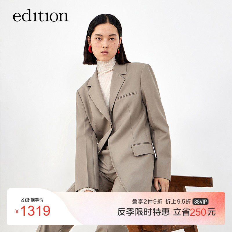 (fold up to 2 pieces 9 fold) edition suit jacket woman wool fine spinning to collect waist west suit female gentleman suit