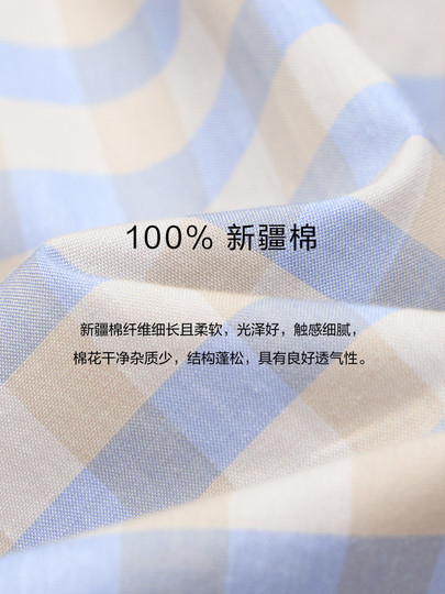 Edition Women's Shirt 2026 Spring New Style New Chinese Style Blue Plaid Long-Sleeved Shirt Ebf1Sht007