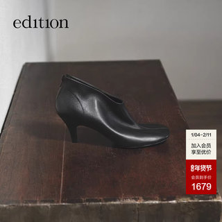 Edition High-Heeled Short Boots for Women 2025 Autum New Style Ankle-Covering Goatskin Genuine Leather Boots Ebe3Shs013