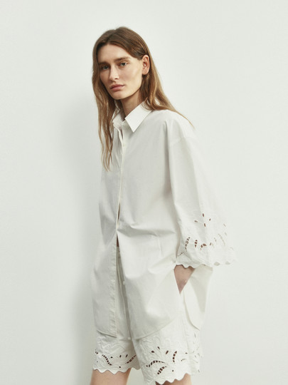 Edition× Sea Joint Series 2025 Autumn New Hollow Embroidery Shirt Ebe3Sht030