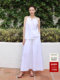 [Same Style as Gao Yuanyuan] Edition2025 Summer New Elastic Waist Cotton A-Line Skirt Ebe2Skt020