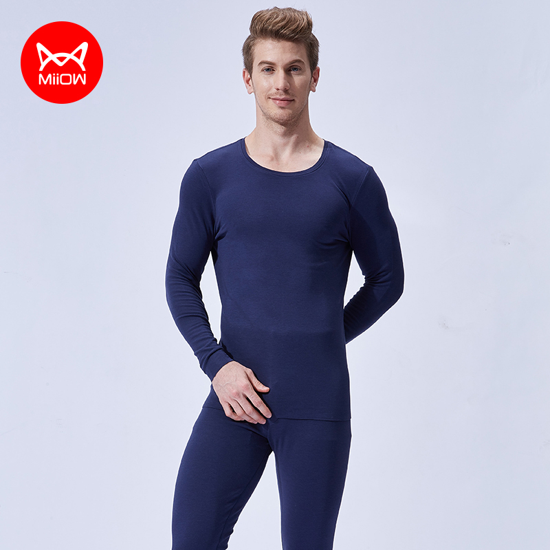 Cat man fever fever clothing men's incognito thickened autumn pants Cotton sweater Modal autumn clothes sanitary pants suit winter