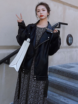 Lecea Alice leather coat jacket woman 2022 spring new Korean version casual temperament 100 lap fashion blouse