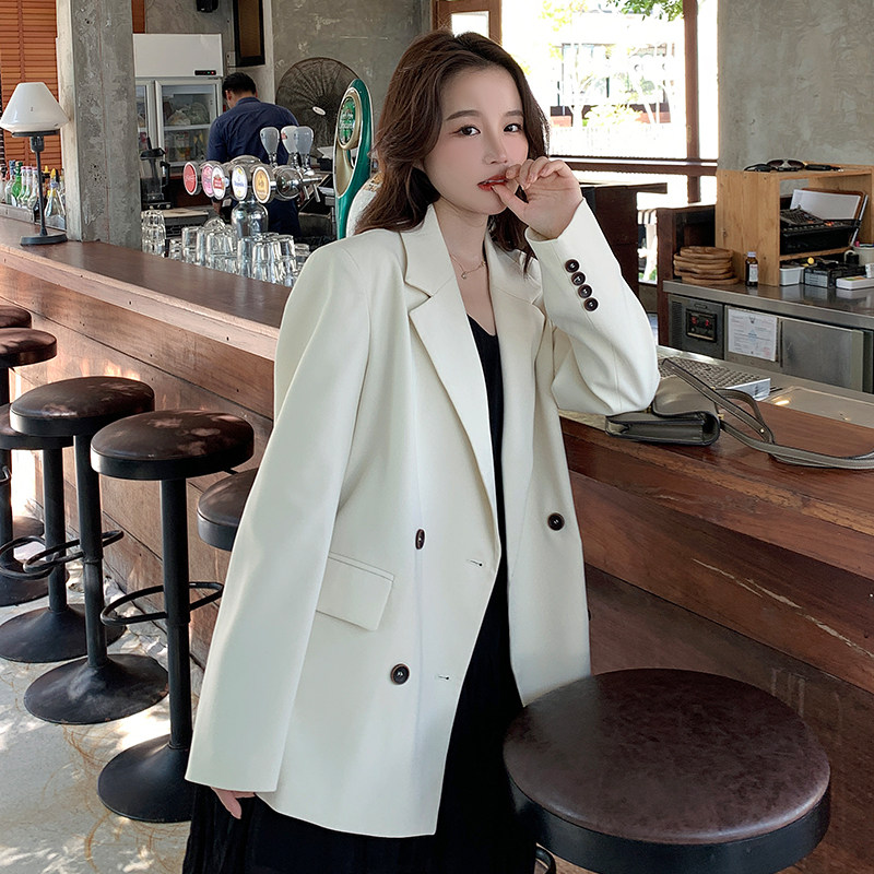 Lecea Alice white suit jacket woman 2022 spring new Korean version retro casual little western suit blouse