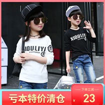 2019 female spring children autumn clothes new childrens clothing girls T-shirt long sleeve white base shirt childrens T-shirt tide