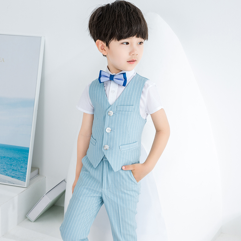 Boys' suit suit three-piece small suit host piano performance clothing male flower girl dress handsome British style