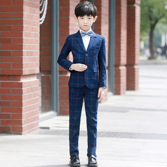 Children's suit suit boy flower girl dress handsome boy suit jacket piano performance clothing British style autumn and winter