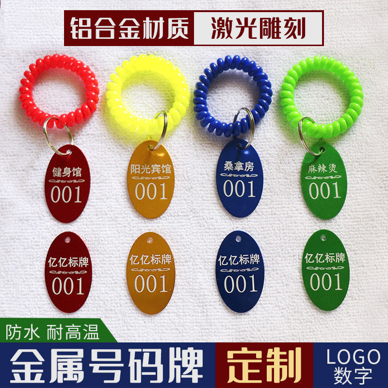 Metal Number Plate Hemp Hot with clip called number plate Hand Card Guest House Deposit Luggage Bath Rub number Customized
