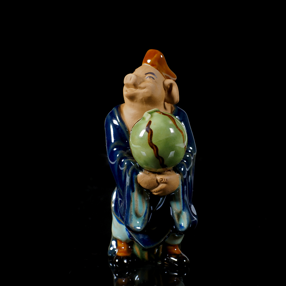 West Excursion Remember Pig 8 Ring Stone Bay Ceramic Wine Bottle Hong Kong Sansheng Art Wine Office 40 Ml Collection Swing Wine Cabinet