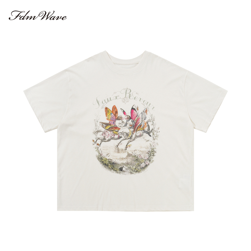 Fdm'Wave' Pegasus Print Short-Sleeve Love Has Wings Lightweight/Classical/Romantic Fdm'Wave' Pegasus Print Short-Sleeve Love Has Wings Lightweight/Classical/Romantic