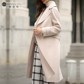 双面绒米白色羊毛大衣女2025秋冬手工森系中长款毛呢外套风衣