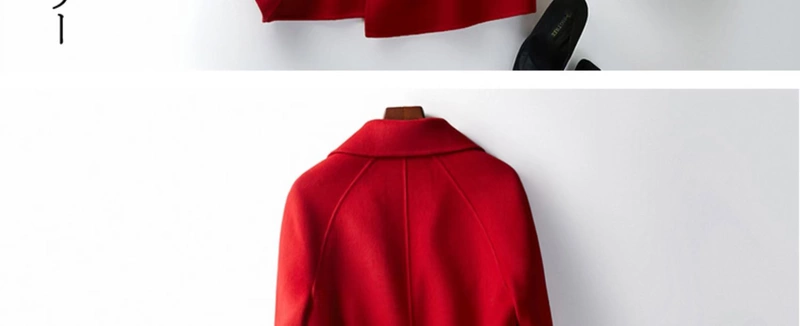 Raglan tay áo len nữ lông cừu chống mùa 2019 mới phù hợp với cổ áo lỏng dài áo cashmere - Accentuated eo áo áo dạ nữ dáng suông dài