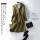 Raglan tay áo len nữ lông cừu chống mùa 2019 mới phù hợp với cổ áo lỏng dài áo cashmere - Accentuated eo áo áo dạ nữ dáng suông dài
