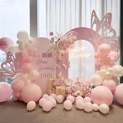 18-year-old adult ceremony birthday decoration girl photo atmosphere balloon KT board atmosphere background wall photo props