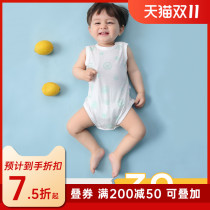 Baby jersey cotton boys summer thin piece clothes sleeveless vest triangle ha clothes summer summer