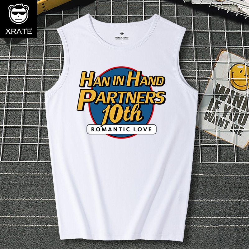 Tay nam t-shirt lỏng thủy triều thương hiệu in cổng gió vai mùa hè kỳ nghỉ bãi biển bãi biển nhanh khô thể thao bông vest