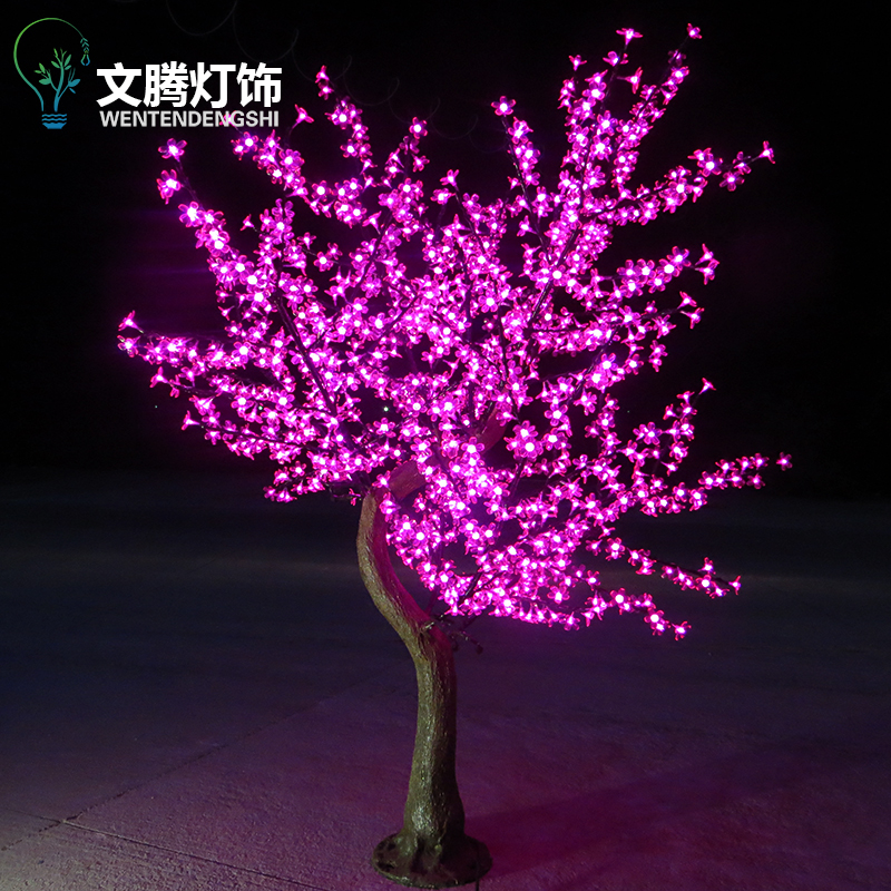 Simulation pole cherry tree light peach tree light 2 meters luminous light tree lawn tree light project lighting lantern tree light